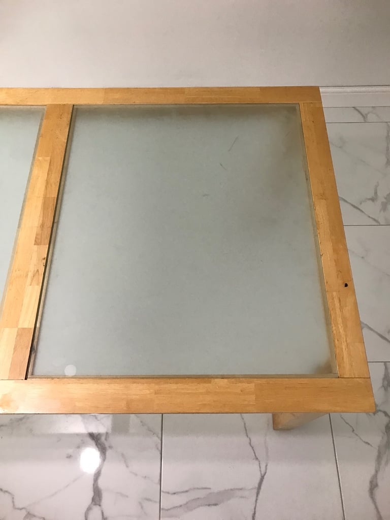 Oak wooden & glass dining table with 6 chairs on OFFER