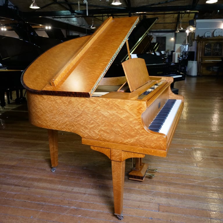 Art Deco Allison Baby Grand Piano Bird Eye Case | Delivery, Tuning, Warranty, Stool
