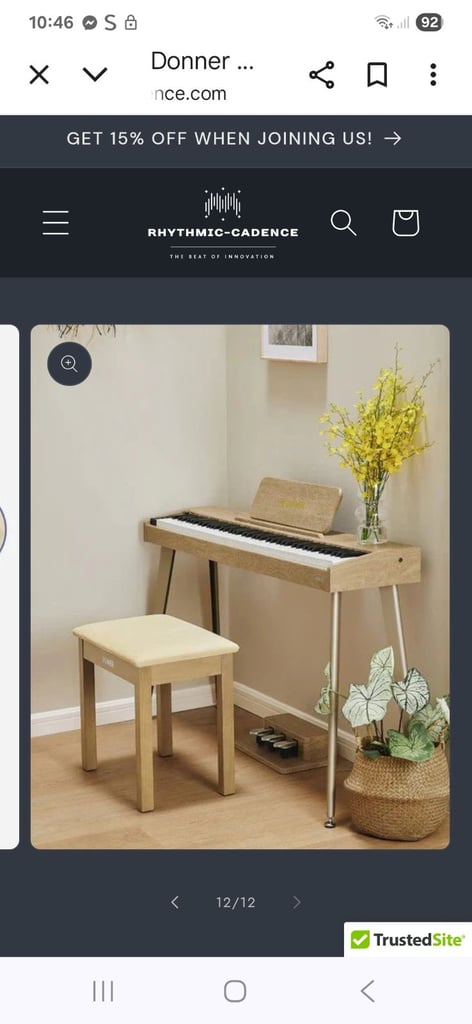 New boxed piano bench with storage suede custion RRP £89