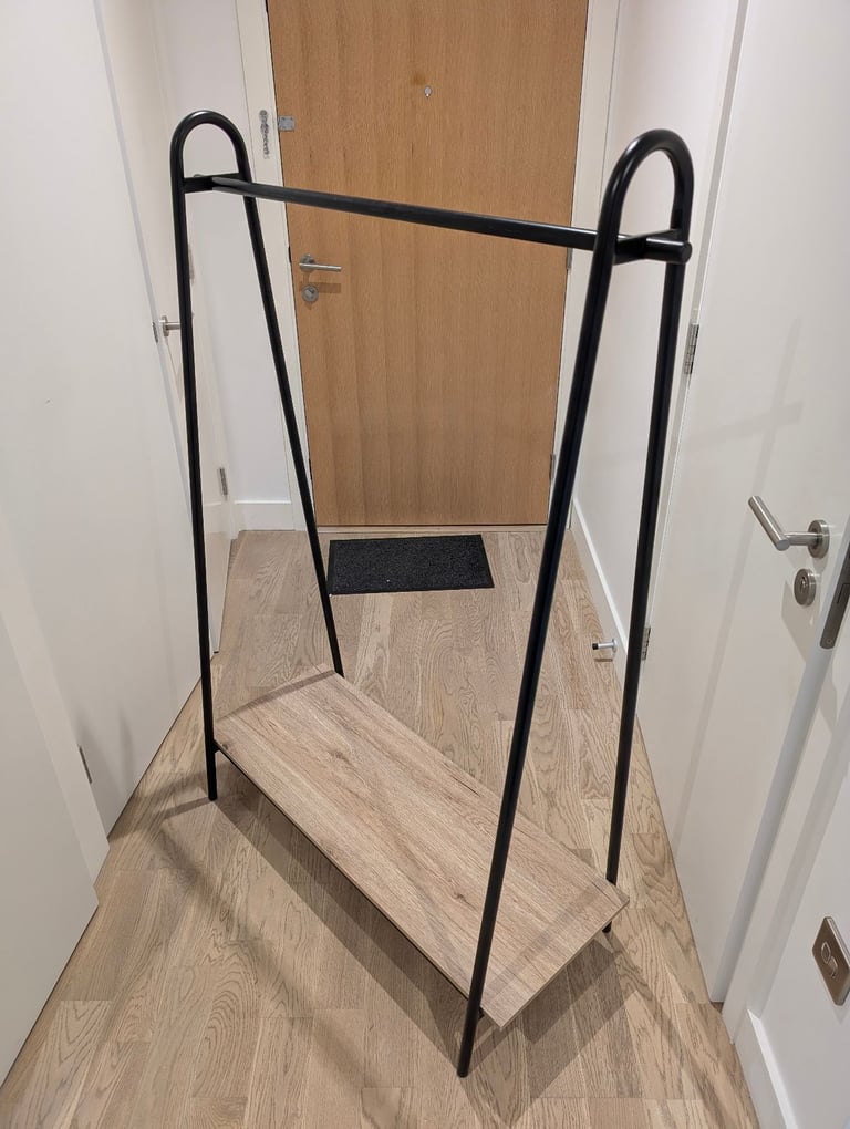 image for Free Metal Clothes Rail with Wooden Shoe Shelf
