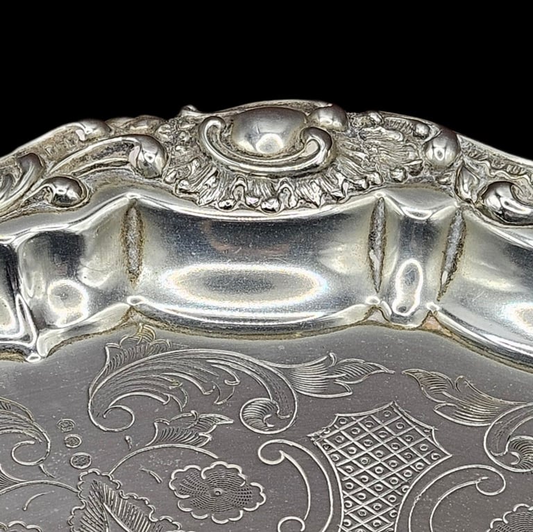 Vintage Footed Silver-Plated Salver/Serving Tray