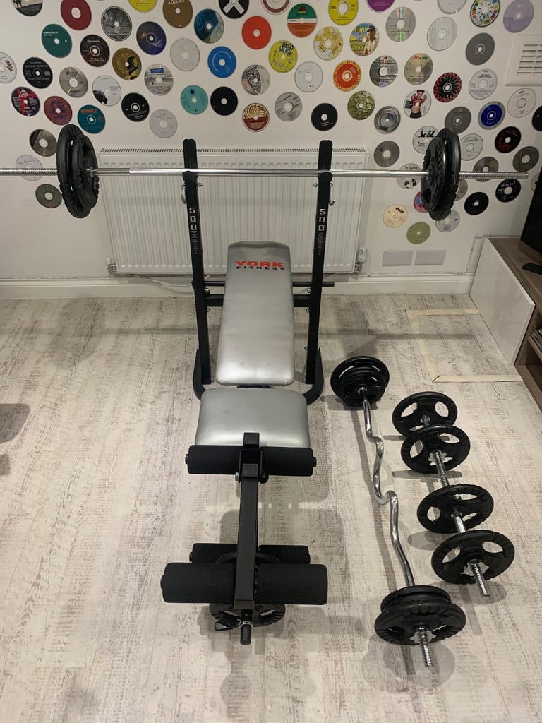 image for York Fitness B500 bench and weights 