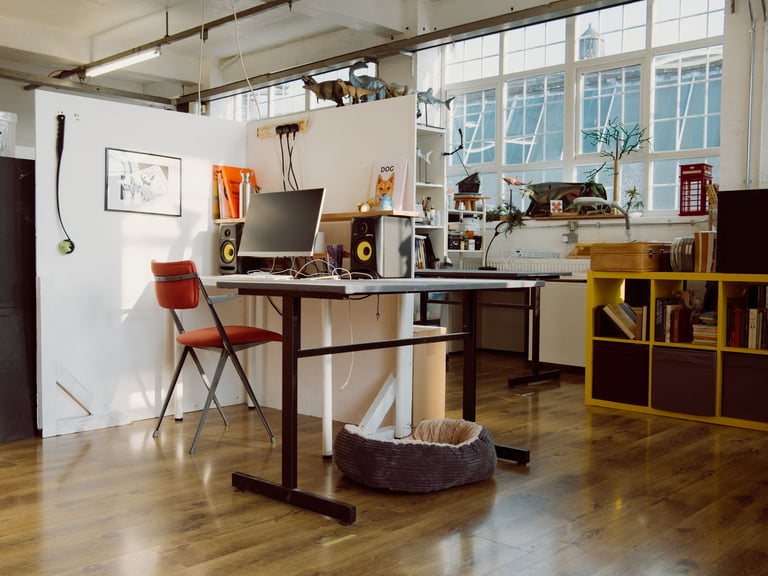 Desk spaces available in huge shared studio filled with natural light 