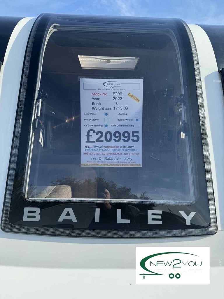 2023 Bailey Pegasus Palermo 6 Berth Fixed Bunks Caravan - STOCK NO E206