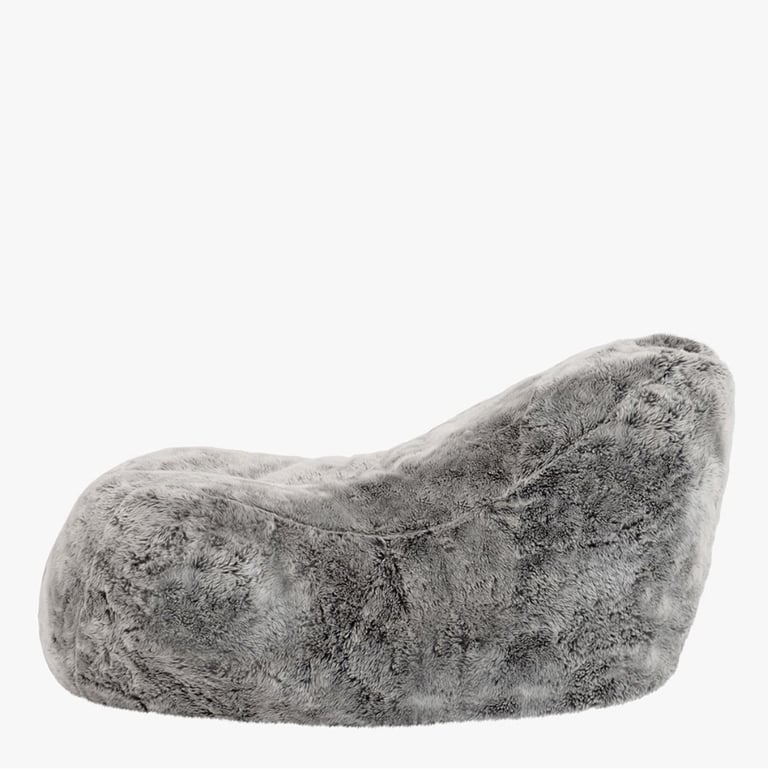 Icon Giant Faux Fur Dream Lounger Bean Bag, Arctic Wolf Grey (RRP £160)