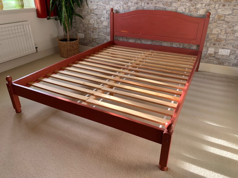 Shabby chic style bed frame – king size, solid pine wood
