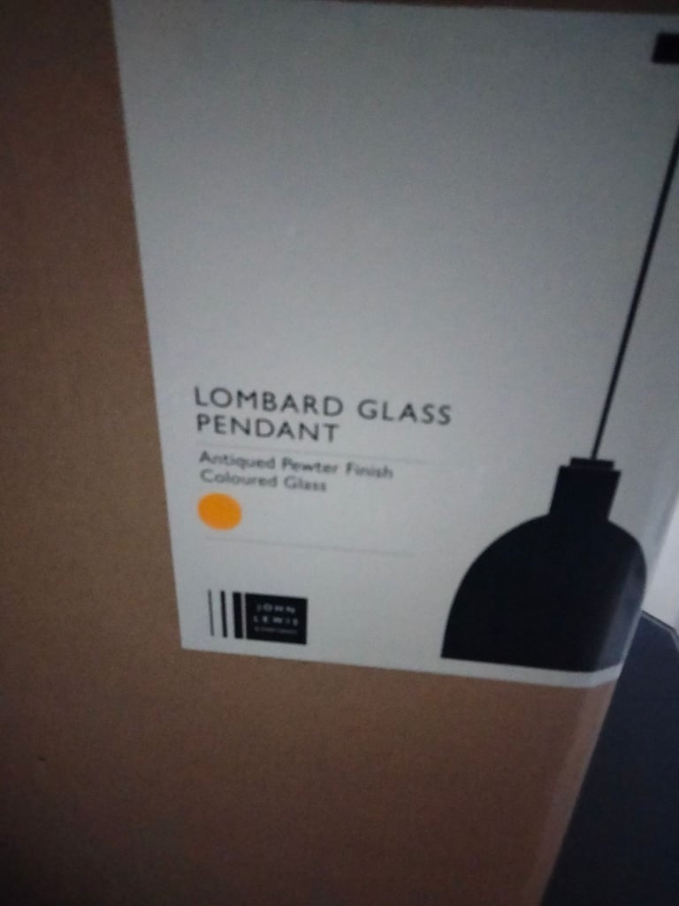 JOHN LEWIS GLASS PENDANT LIGHT FITTING BRAND NEW 
