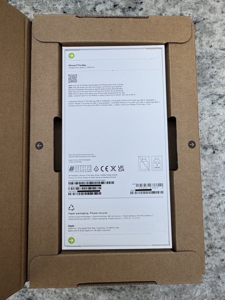 Apple iPhone 17 Pro Max - 256GB - Silver - Unlocked - New