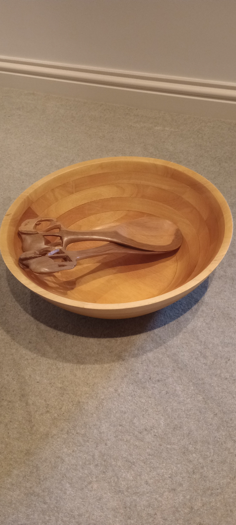 Extra large wooden hand crafted bowl 