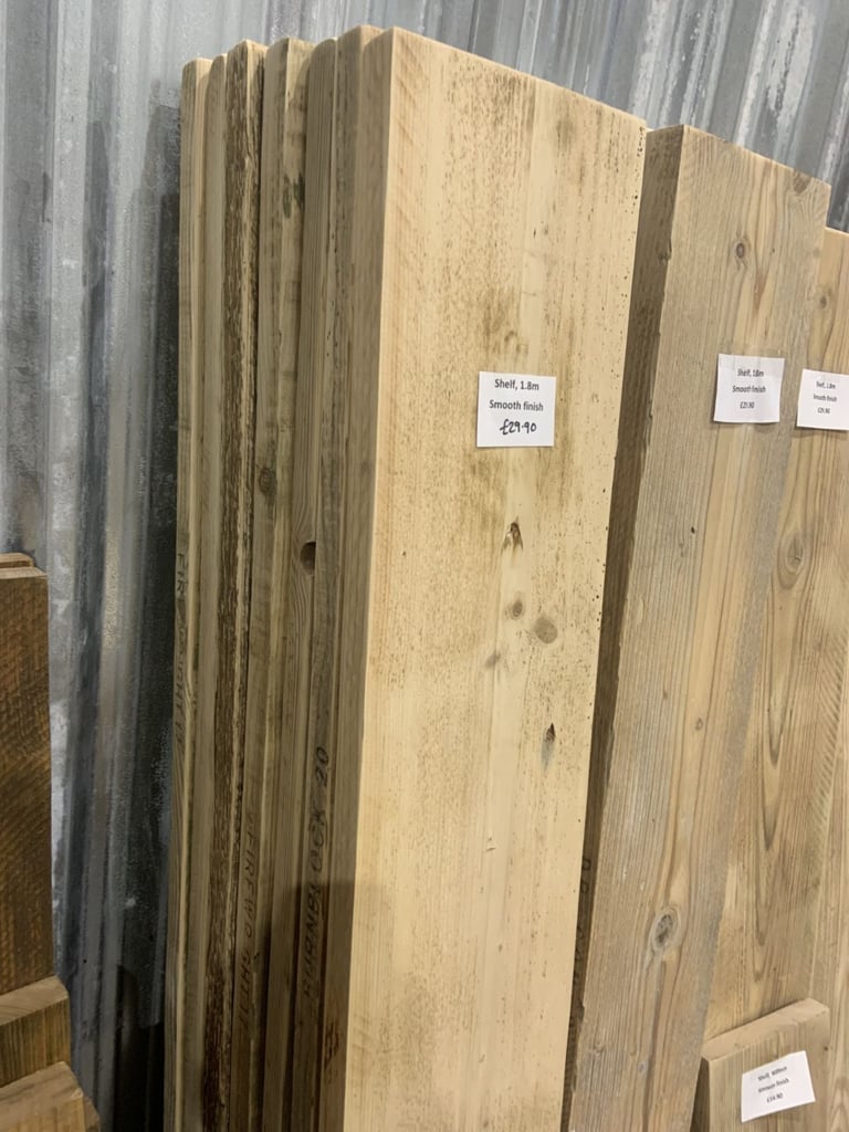 Reclaimed scaffold board shelves