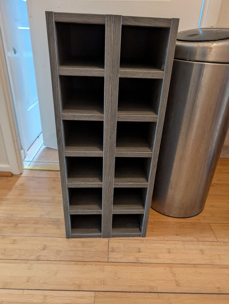 Stylish Dark Grey 12 Bottle Wine Storage Rack From B &Q Brand New Built To Big For Kitchen 