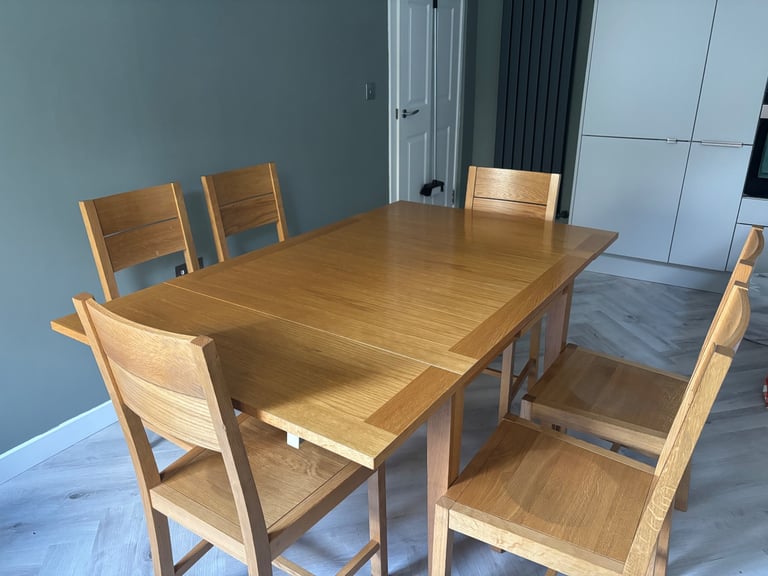 John Lewis Oak Dining Table & 6 Chairs