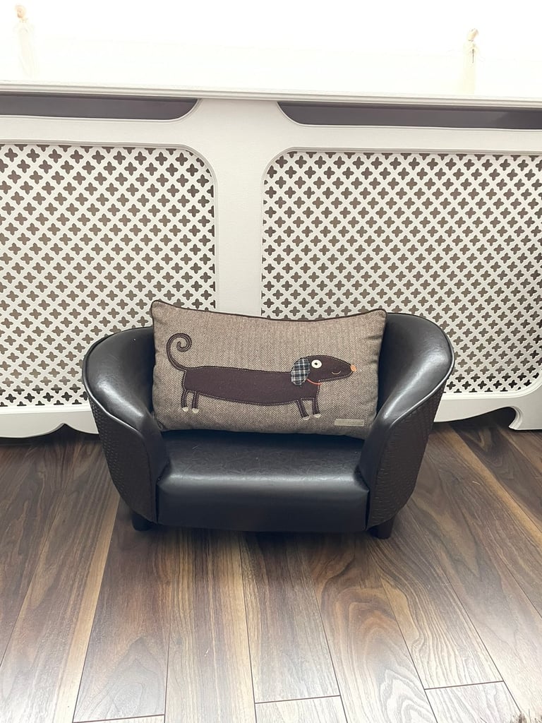 image for Leather dog bed (small dog) with cushion 