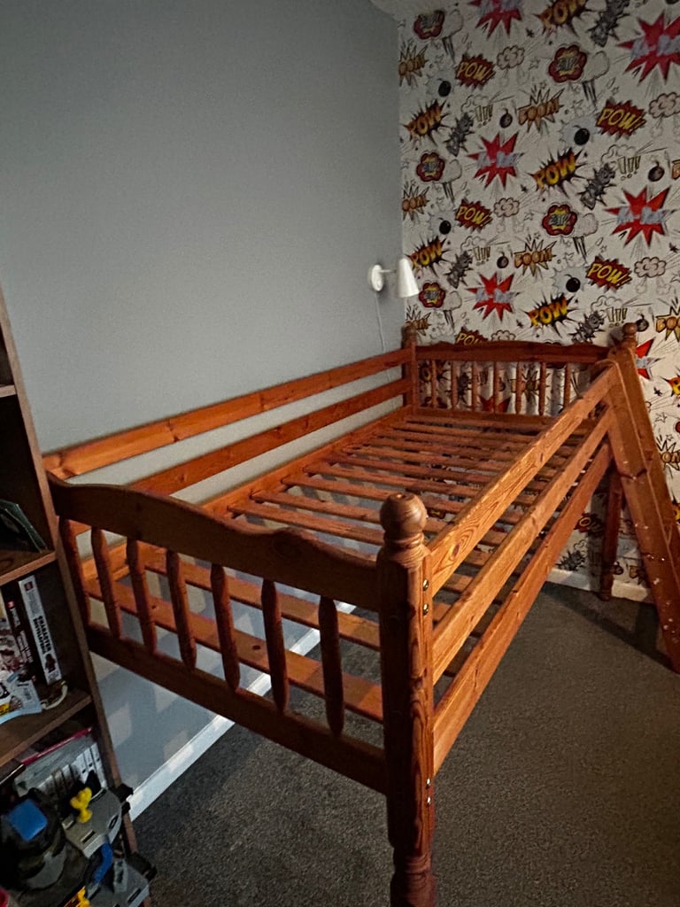Wooden midsleeper single bed frame
