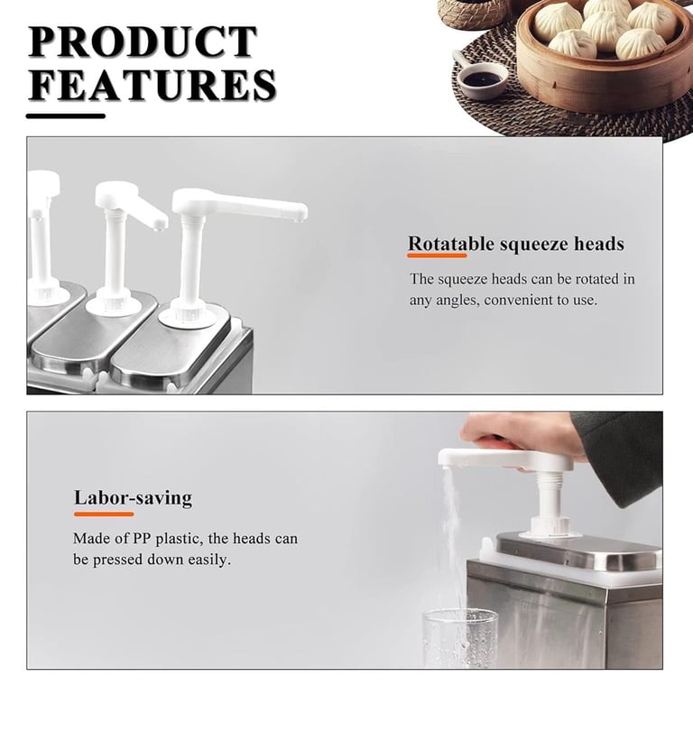 Ejoyous Sauce Dispenser Restaurant Pump Commercial, Restaurant Large Ketchup Dispenser