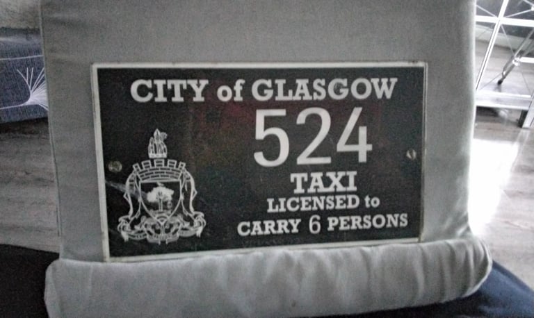 Vintage taxi cab plate glasgow cool unusual man cave 