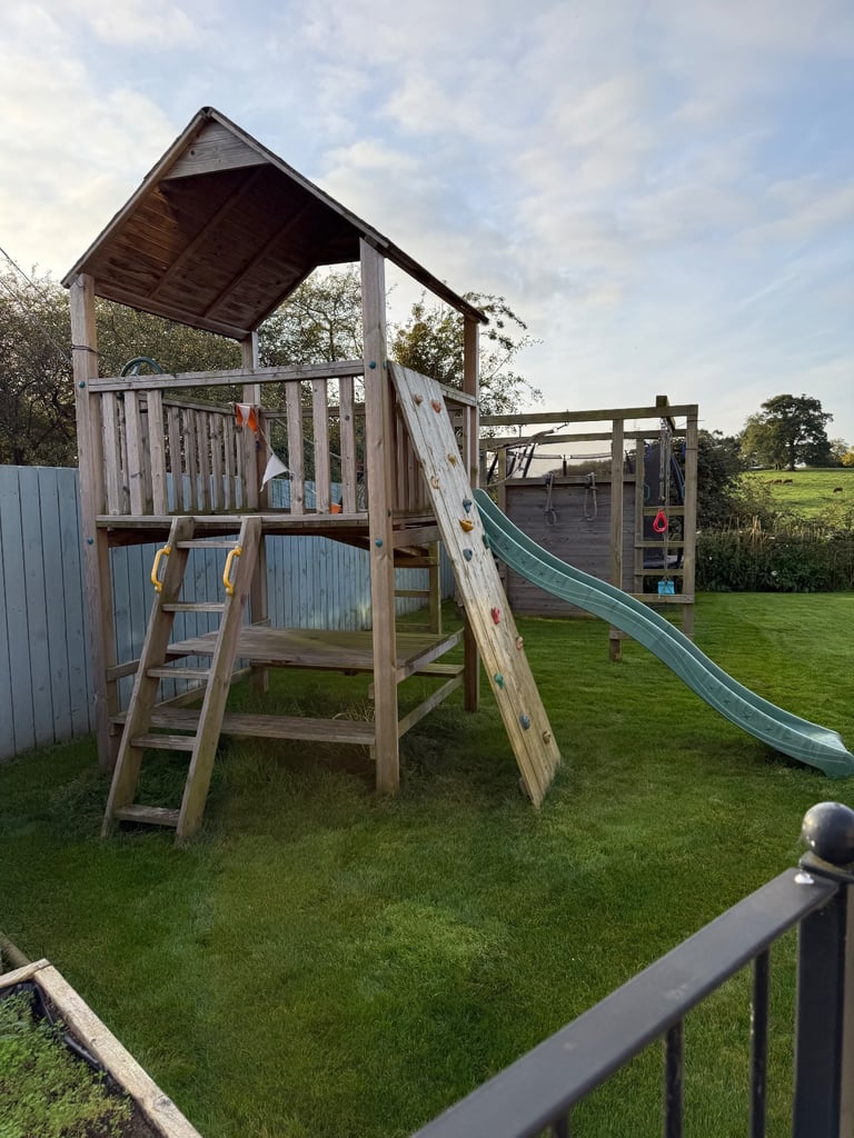 Double Playframe and Trampoline - REDUCED IN PRICE