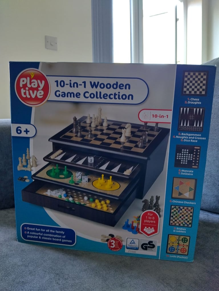 image for Brand New 10 in 1 game set in wood 
