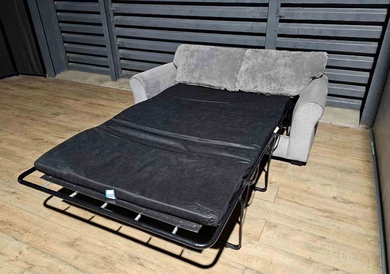 Hardly Used Fabric Sofa Bed - Grey.