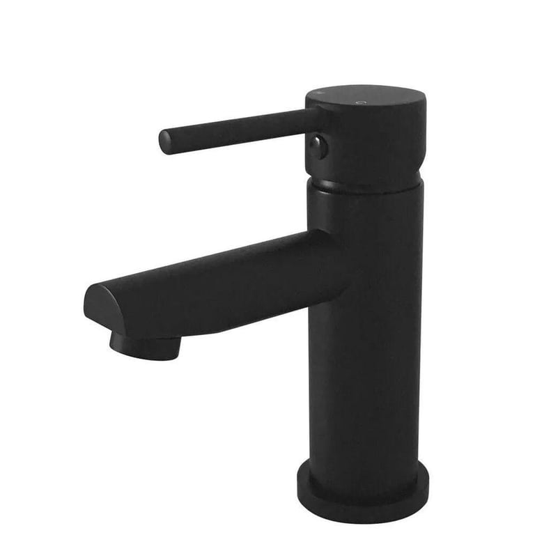 image for Dixon Round Lever Mono Basin Mixer Tap with Waste - Matt Black RRP £90 Our Price £30