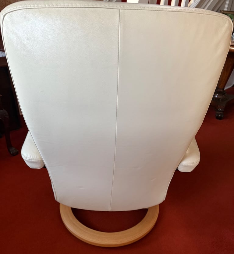 Stressless Erkones reclining leather chair and stool 