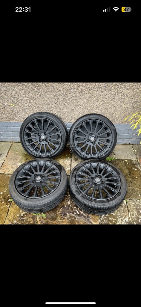 Ford Fiesta Alloy Wheels 16” X 4 With Tyres Mk7 Titanium Powder Coated Black