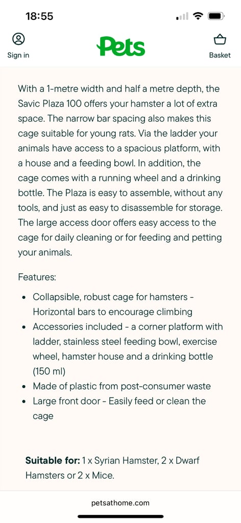 Very large hamster cage for sale!  