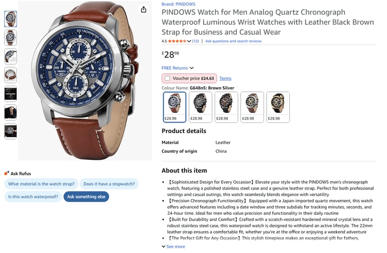 Watch for Men Analog Quartz Chronograph Waterproof Luminous || Brand new 50% off price 