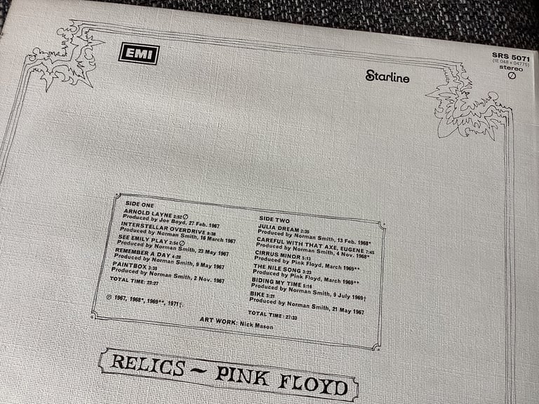 Pink Floyd Relics LP record 