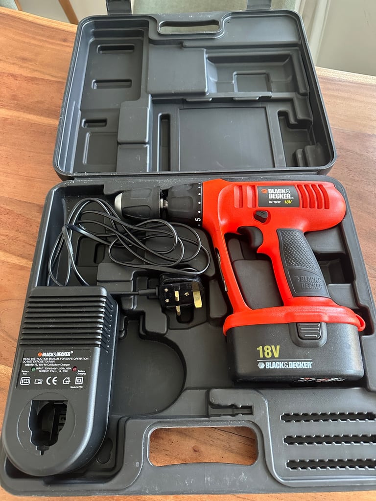 Black & Decker KC18HF drill, battery & charger, case