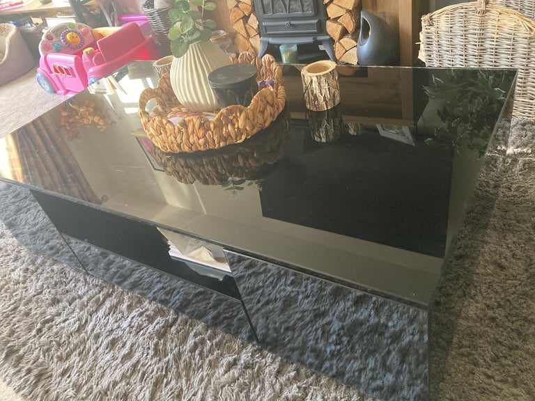 Glass coffee table