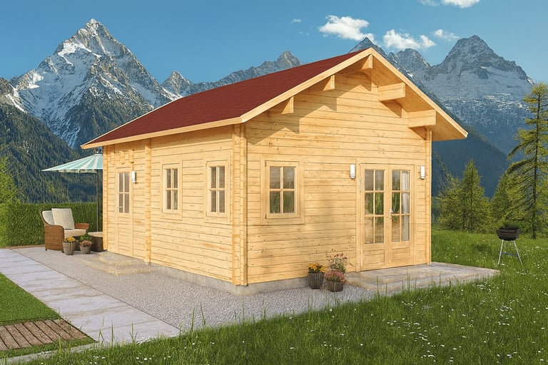 Log cabin Nottingham 4.5m x 6m. Holiday house, summer house, office.