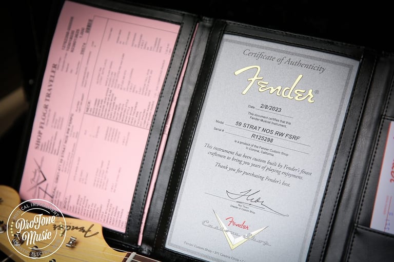 2023 Fender USA Custom Shop 59' Stratocaster NOS FSR Dealer Select Surf Green