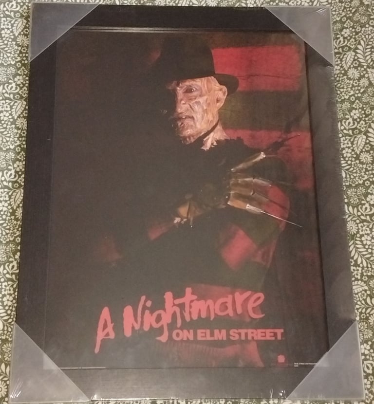 image for A Nightmare On Elm Street Freddy Krueger Print Framed 30x40cm New & Sealed Halloween Decoration
