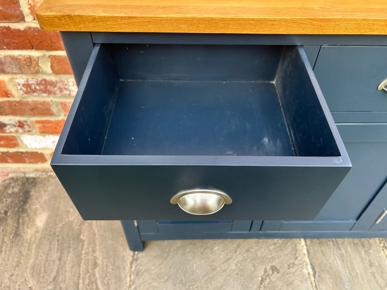 Large Oak & Navy Painted Sideboard - Excellent Condition 