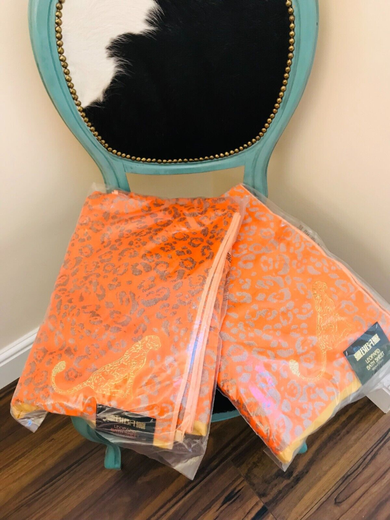 NEW BIBA LEOPARD ANIMAL PRINT BATH SHEET OR BEACH TOWEL