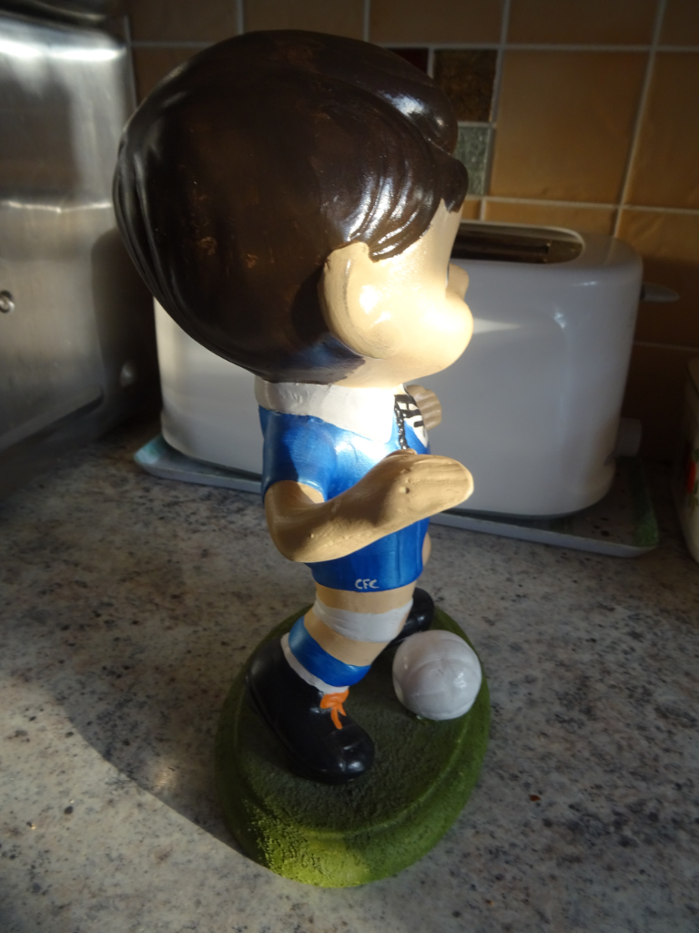 China figure of a Football Player -  Blue