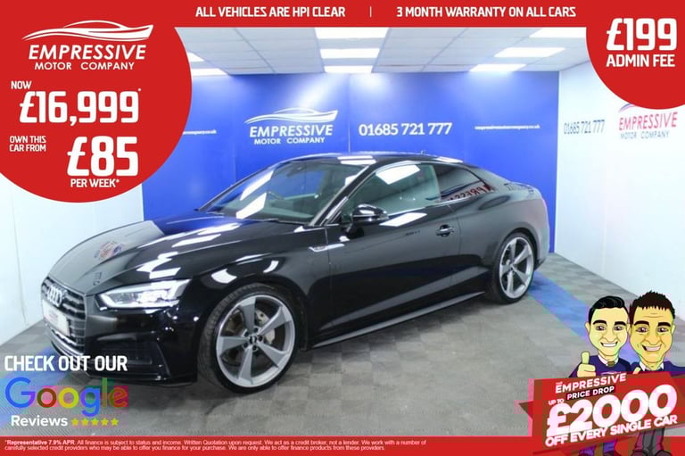 image for 2019 19 AUDI A5 2.0 TDI 40 BLACK EDITION COUPE 2DR DIESEL S TRONIC EURO 6 (S/S) 
