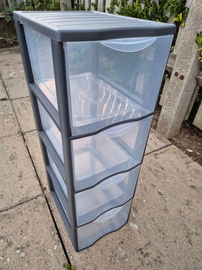 image for 3-Drawer Plastic Storage Tower – Narrow Organizer Unit