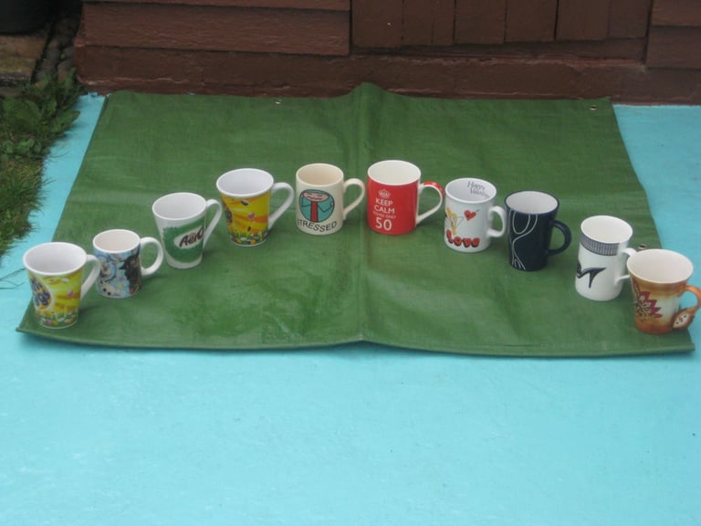 image for Selection of 10 New Variously Decorated Mugs: £1.00 Each or £10 Mugs for £7.00: Please See Photos
