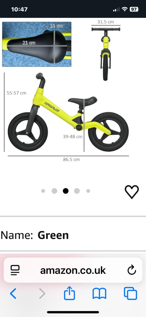 Aiyaplay Children’s unisex balance bike