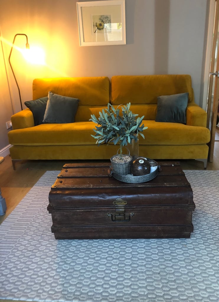 image for 4 seater sofa mustard yellow 