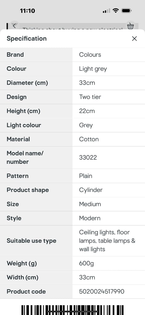 Colours Cassio light grey two tier cylinder light shades 