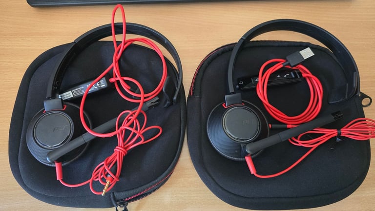 image for 2 X Plantronics Blackwire 5210 Black Headband Headsets (Monaural, USB)