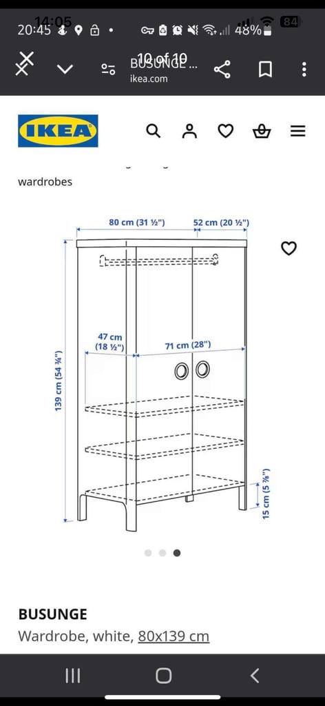 IKEA BUSUNGE Wardrobe and Drawers Nursery Furniture 