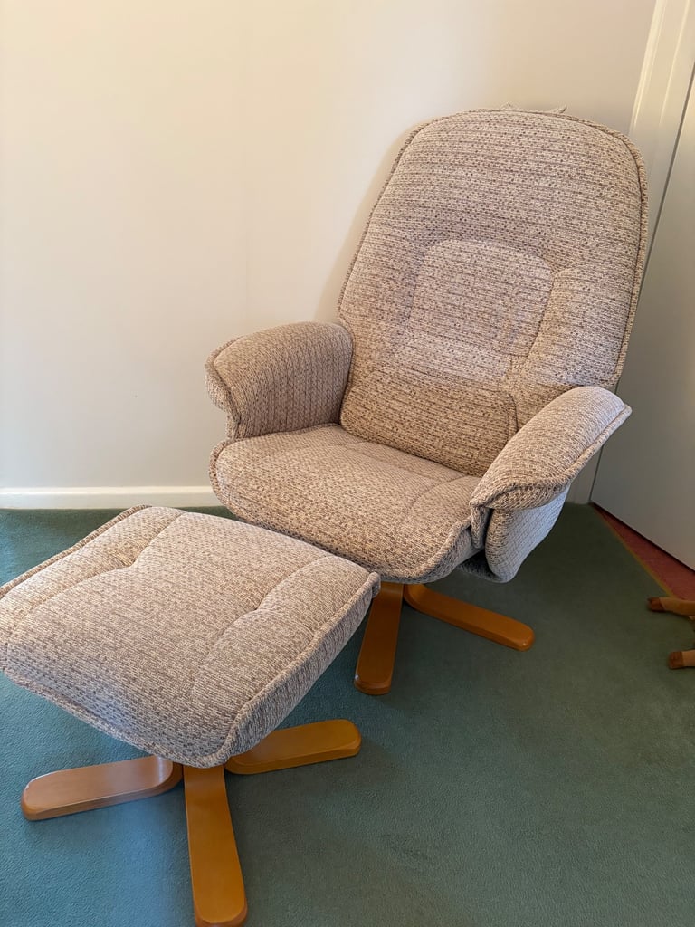 image for Recliner chair with footstool