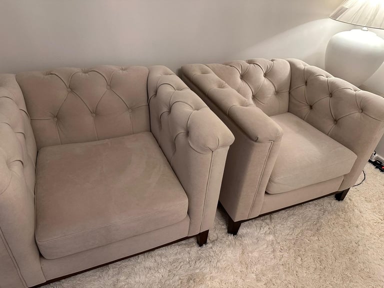 Two chesterfield armchairs 