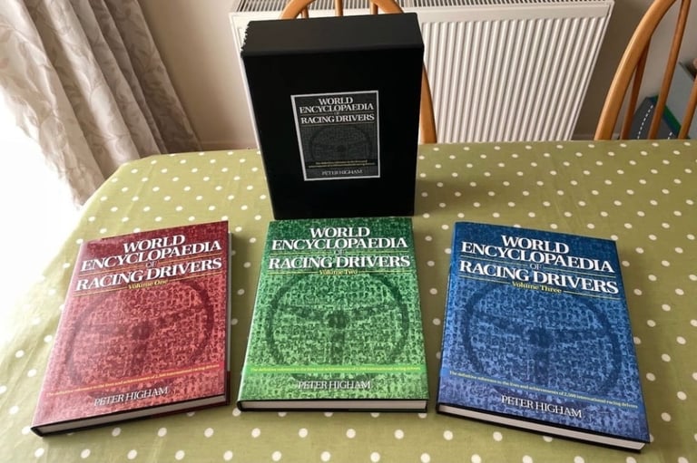 The World Encyclopaedia of Motor Racing Drivers x 3 Volumes/Books - by Peter Higham VGC