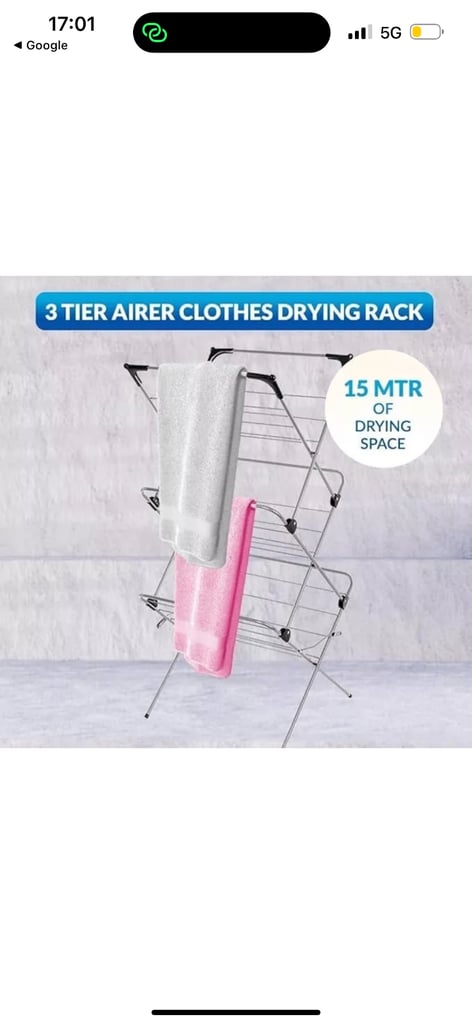 3 tier airer drying clothing rack