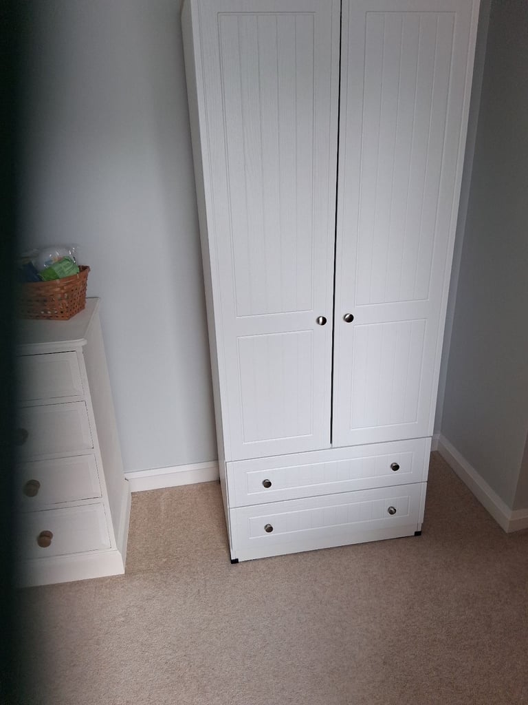 New double door white wardrobe